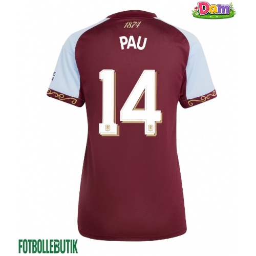 Aston Villa Pau Torres #14 Hemmatröja Kvinnor 2025-26 Kortärmad